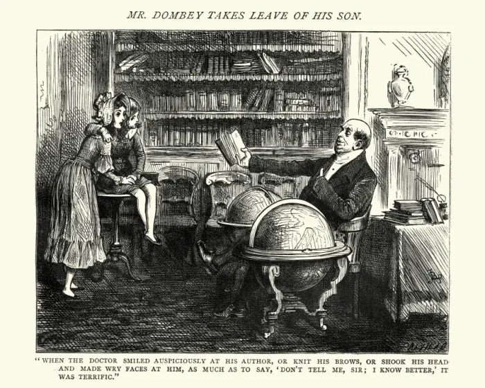 Framed Print : Dickenss Dombey and Son - smiled auspiciously at his author Framed Print : Dickenss Dombey and Son - smiled auspiciously at his author