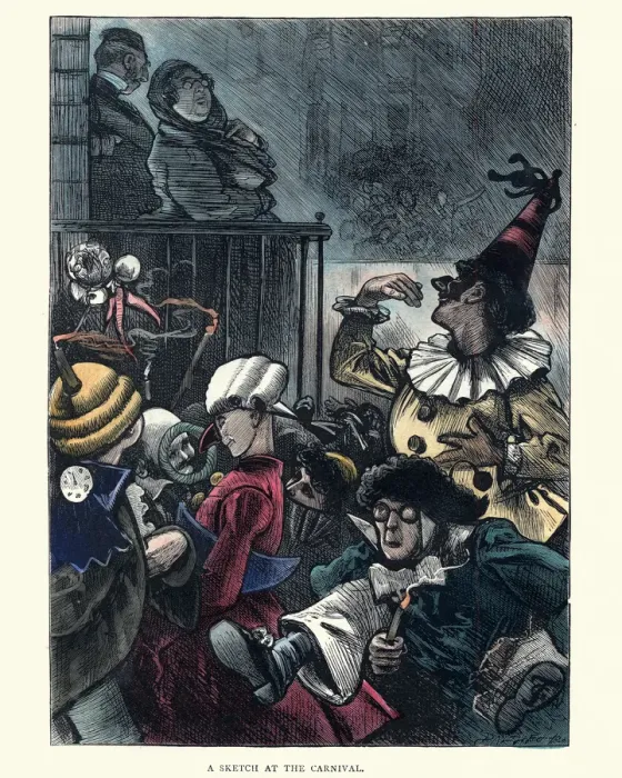 Framed Print : Dickenss Pictures from Italy, At the Carnival, 19th Century Framed Print : Dickenss Pictures from Italy, At the Carnival, 19th Century