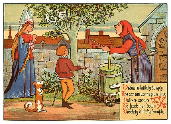 Diddlety dittlety dumpty, the cat ran up the plum tree - Victorian nursery rhyme