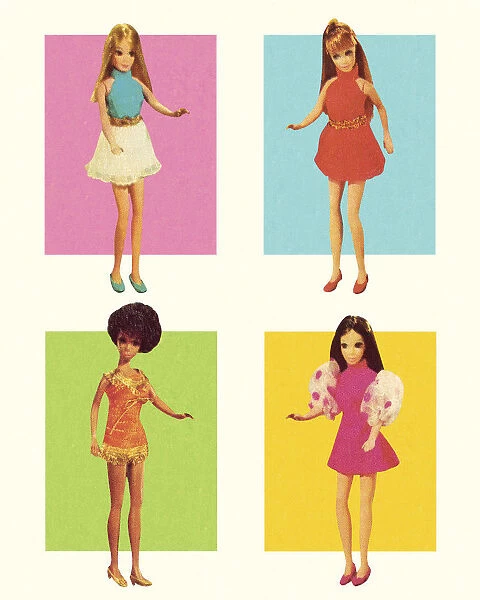 Four Different Fashion Dolls