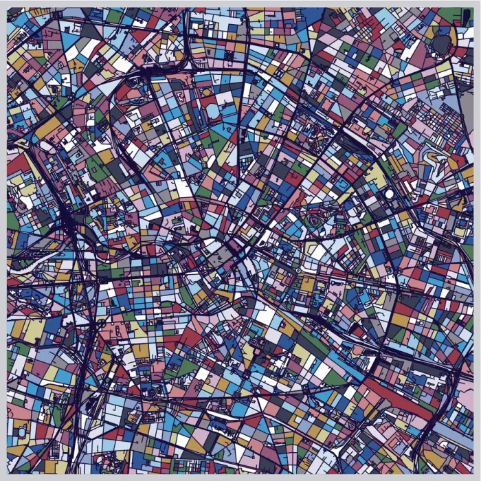 Framed Print : digital art artwork, map of Berlin city Framed Print : digital art artwork, map of Berlin city