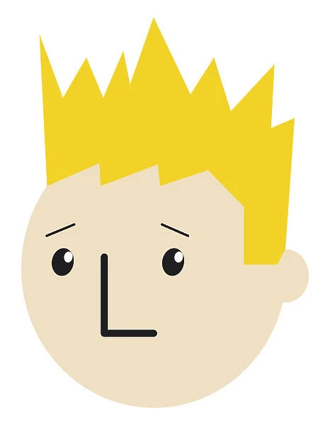 Digital cartoon of boy with spiky blonde hair
