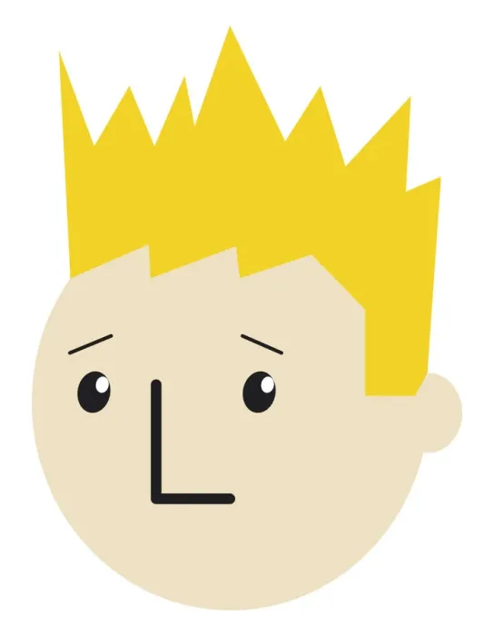 Framed Print : Digital cartoon of boy with spiky blonde hair Framed Print : Digital cartoon of boy with spiky blonde hair