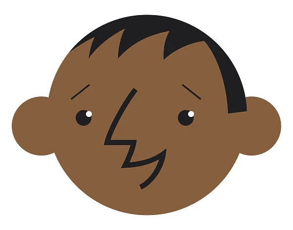 Digital cartoon of smiling boy with jug ears