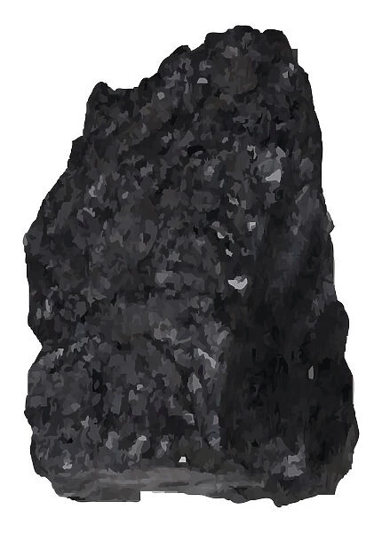 Digital illustration of anthracite coal
