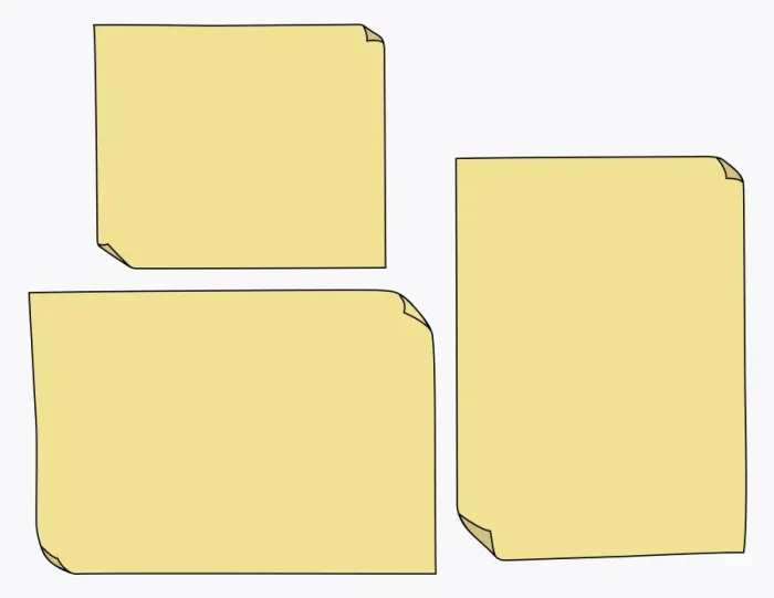 Framed Print : Digital illustration of three blank post-it notes Framed Print : Digital illustration of three blank post-it notes