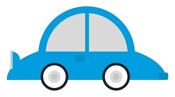 Digital illustration of blue bubble car