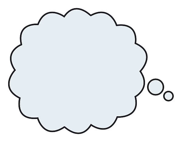 Digital illustration of blue cloud and bubbles