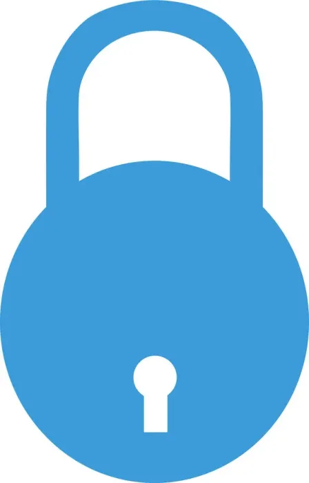 Framed Print : Digital illustration of blue padlock on white background Framed Print : Digital illustration of blue padlock on white background