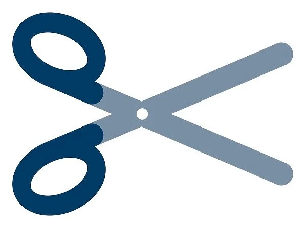 Digital illustration of blue scissors