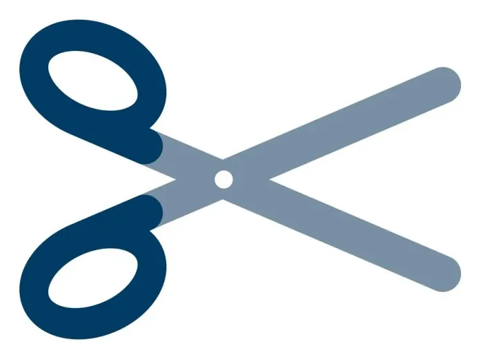 Framed Print : Digital illustration of blue scissors