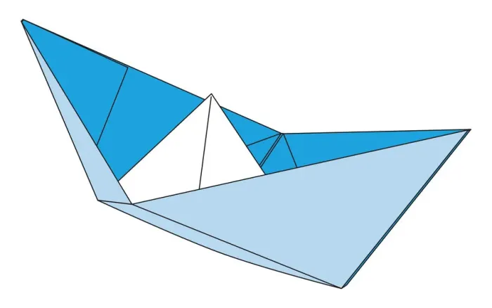 Framed Print : Digital illustration of boat made from folded paper Framed Print : Digital illustration of boat made from folded paper
