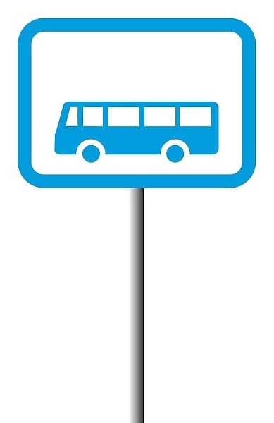 Digital illustration of bus lane sign