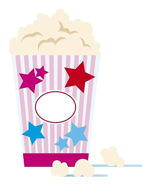 Digital illustration of carton of popcorn