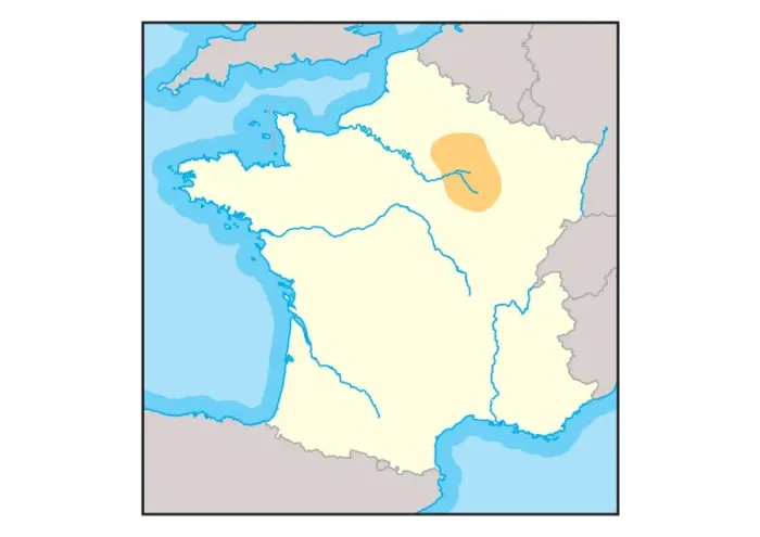 Framed Print : Digital illustration of the champagne wine region of northern France, shown in orange Framed Print : Digital illustration of the champagne wine region of northern France, shown in orange
