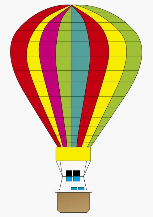 Framed Print : Digital illustration of colourful hot air balloon Framed Print : Digital illustration of colourful hot air balloon