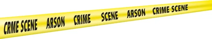 Framed Print : Digital illustration of cordon at arson crime scene