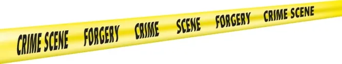 Framed Print : Digital illustration of cordon at forgery crime scene Framed Print : Digital illustration of cordon at forgery crime scene