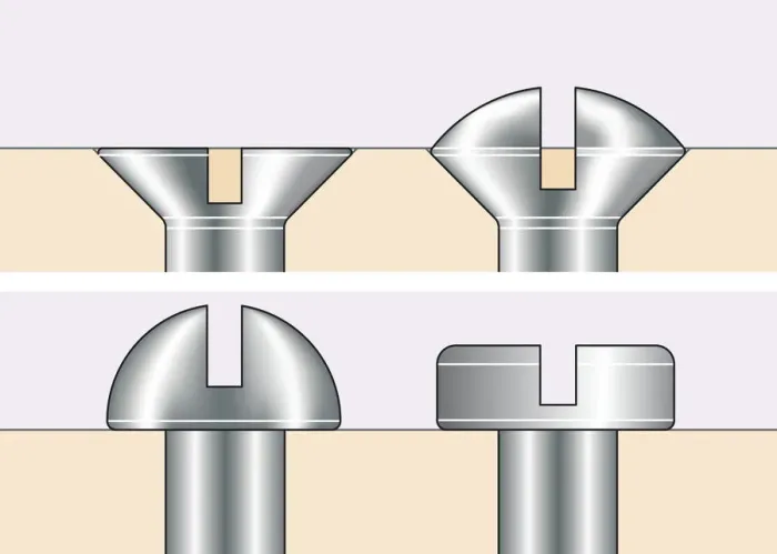 Framed Print : Digital illustration countersunk, raised, round, and pan screw, heads Framed Print : Digital illustration countersunk, raised, round, and pan screw, heads