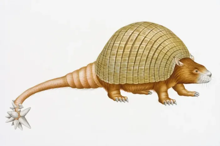 Framed Print : Digital illustration of Doedicurus clavicaudatus, a prehistoric glyptodont with domed carapace and spikes on end of long tail Framed Print : Digital illustration of Doedicurus clavicaudatus, a prehistoric glyptodont with domed carapace and spikes on end of long tail