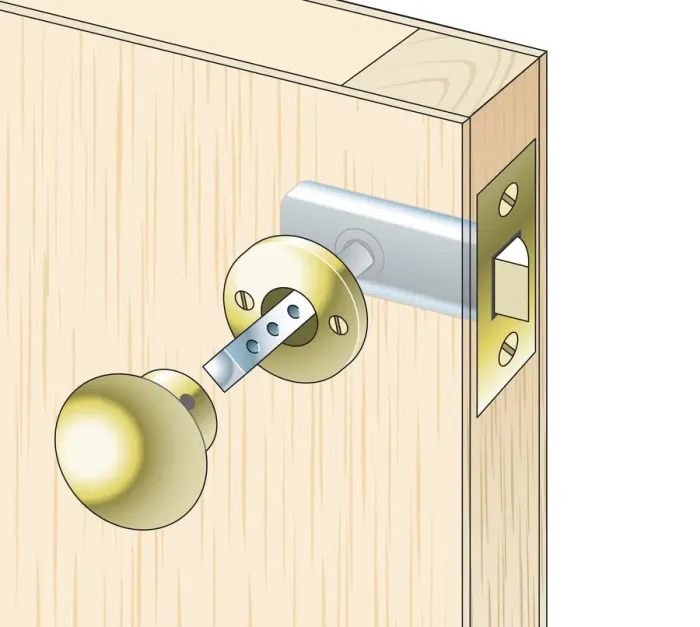Framed Print : Digital illustration of door handle and latch set Framed Print : Digital illustration of door handle and latch set