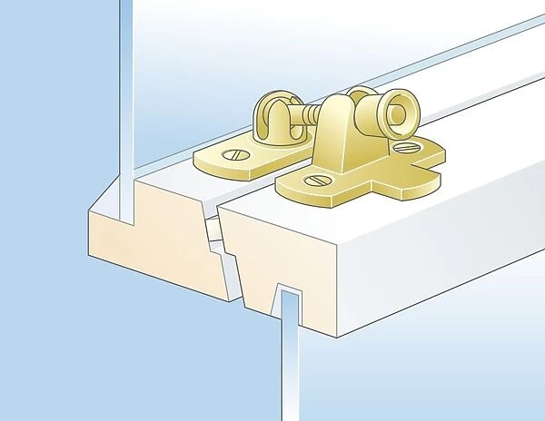 Digital illustration of draughtproof foam strip on window frame