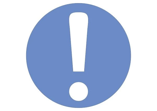 Digital illustration of exclamation mark inside blue circle