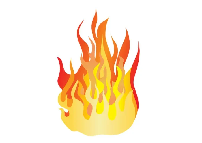 Framed Print : Digital illustration of flame rising from bonfire
