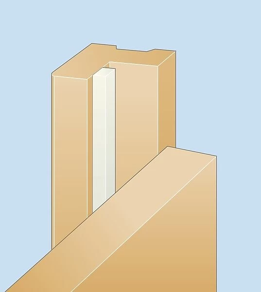Digital illustration of foam strip on door frame