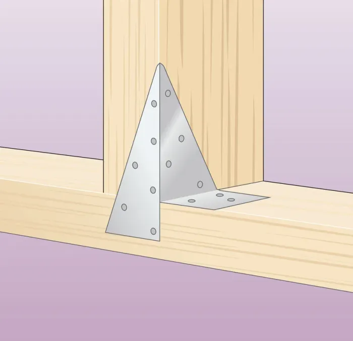 Framed Print : Digital Illustration of galvanized stud fixing bracket on timber frame Framed Print : Digital Illustration of galvanized stud fixing bracket on timber frame