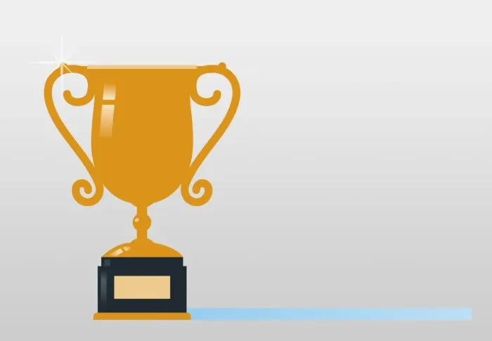 Framed Print : Digital illustration of gold trophy