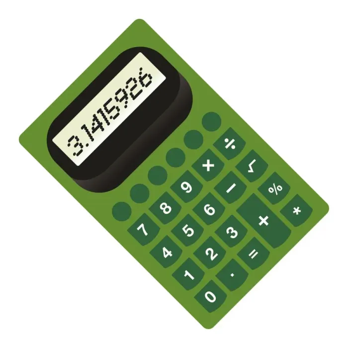 Framed Print : Digital illustration of green calculator