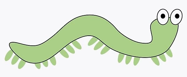 Digital illustration of green caterpillar