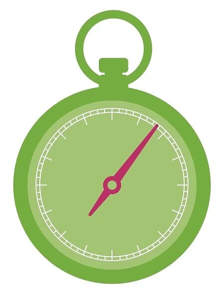 Digital illustration of green stop watch