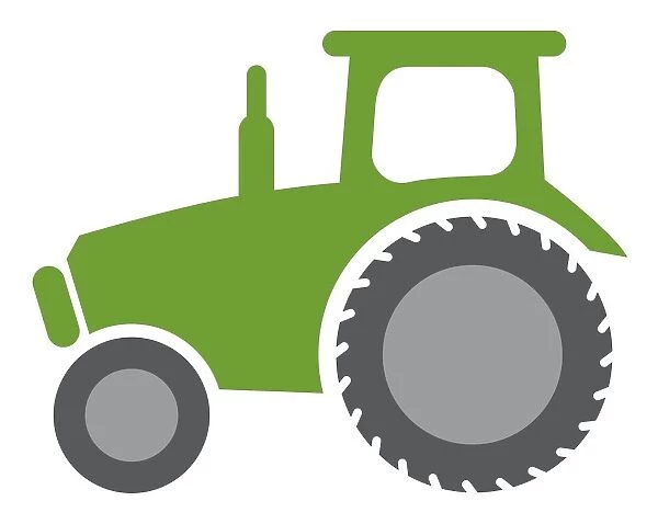 Digital illustration of green tractor