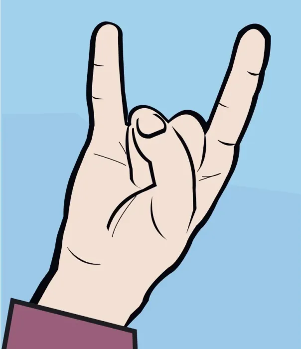 Framed Print : Digital illustration of hand gesture representing devils horns Framed Print : Digital illustration of hand gesture representing devils horns
