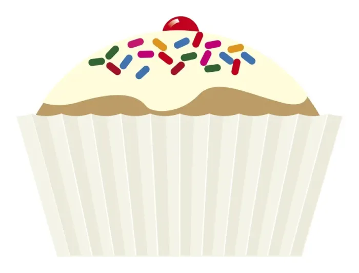 Framed Print : Digital illustration of iced cupcake with hundreds and thousands and cherry on top Framed Print : Digital illustration of iced cupcake with hundreds and thousands and cherry on top