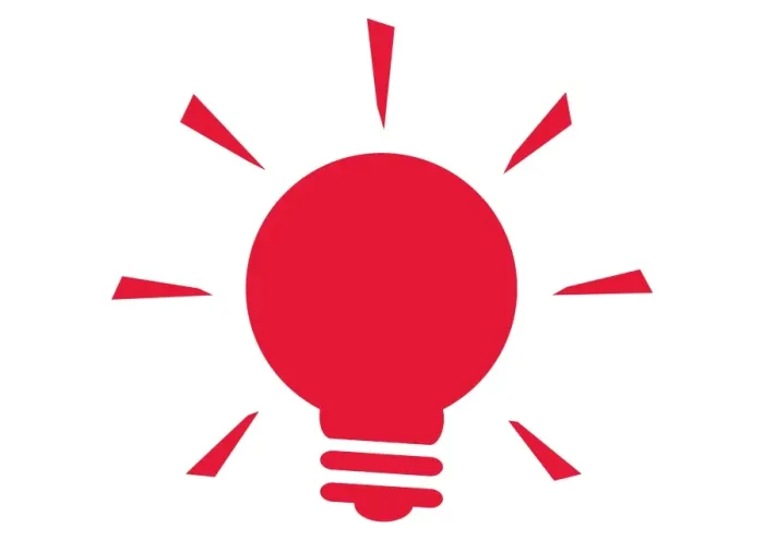 Framed Print : Digital illustration of illuminated red lightbulb Framed Print : Digital illustration of illuminated red lightbulb