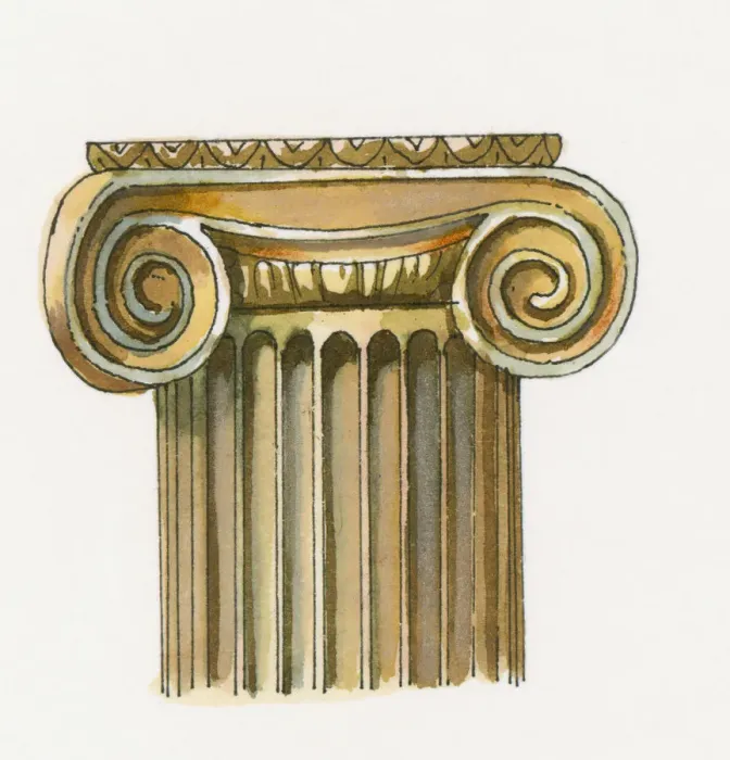 Framed Print : Digital illustration of Ionic order column Framed Print : Digital illustration of Ionic order column