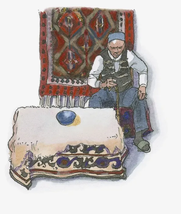 Framed Print : Digital illustration of man selling Turkish carpets Framed Print : Digital illustration of man selling Turkish carpets