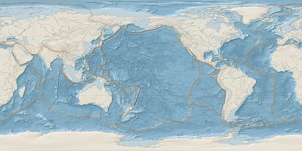 Digital illustration of map of the worlds oceans