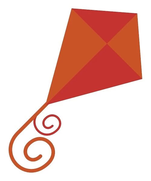 Digital illustration of orange and red kite