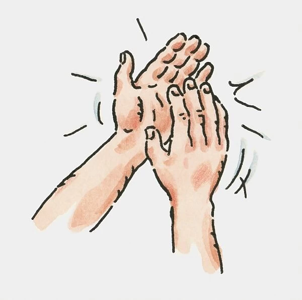 Digital illustration of pair of clapping hands
