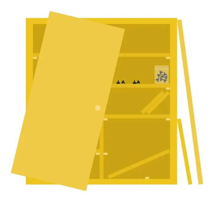Framed Print : Digital illustration of partially assembled cupboard Framed Print : Digital illustration of partially assembled cupboard