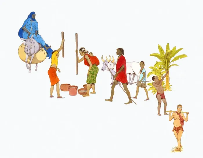 Framed Print : Digital illustration of the people of Tuareg, Ashanti, Masai, Pygmy and Bushmen tribes of Africa Framed Print : Digital illustration of the people of Tuareg, Ashanti, Masai, Pygmy and Bushmen tribes of Africa