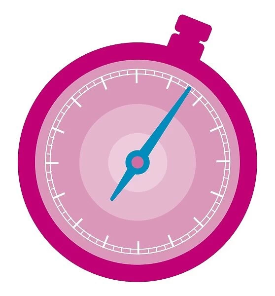 Digital illustration of pink stop watch