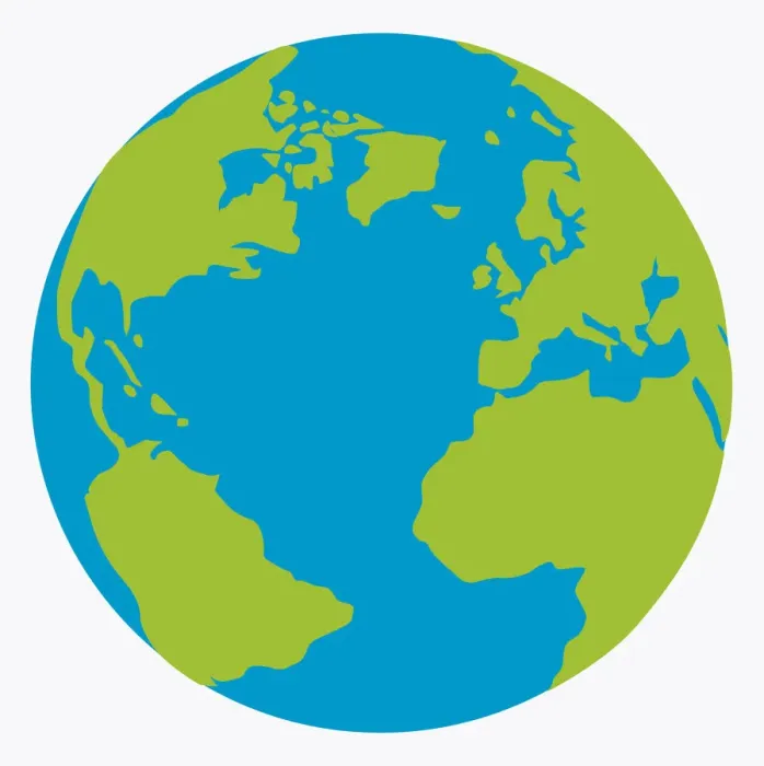 Framed Print : Digital illustration of planet Earth showing continents in green Framed Print : Digital illustration of planet Earth showing continents in green