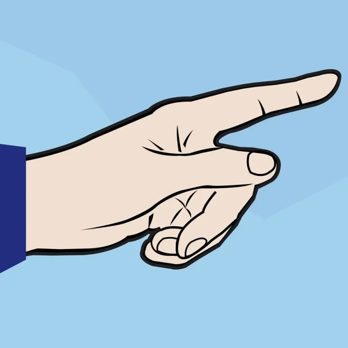 Framed Print : Digital illustration of pointing finger gesture