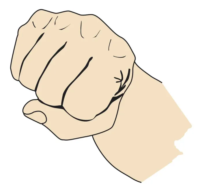 Framed Print : Digital illustration of punching fist