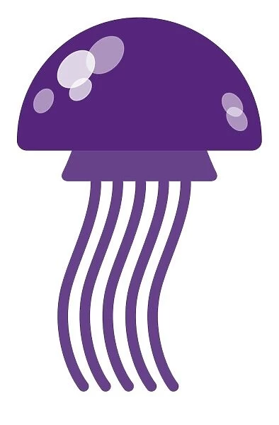 Digital illustration of purple jellyfish